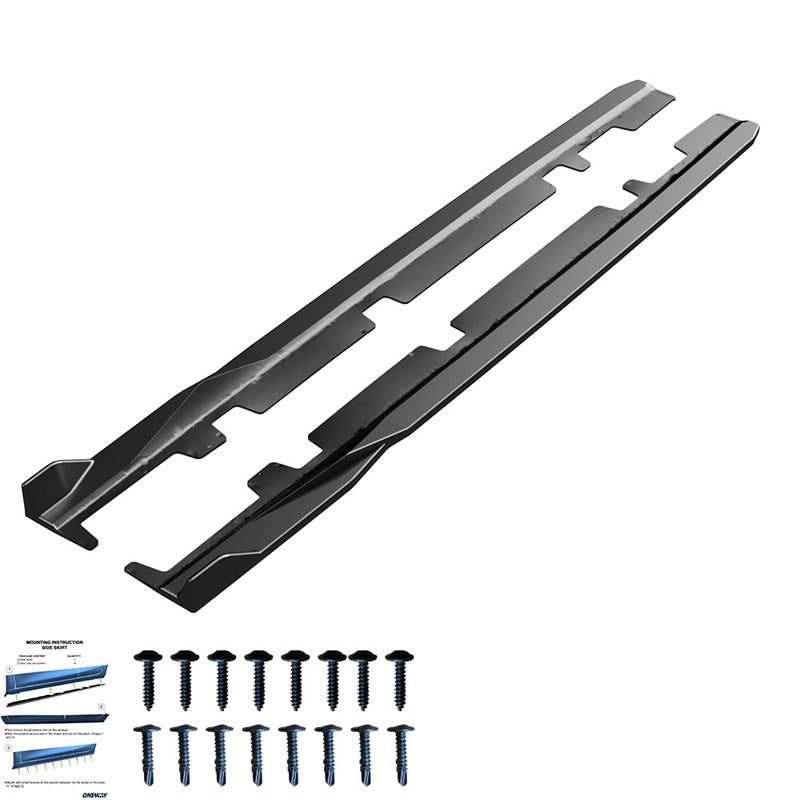 OneWay, Side Skirts, Glossy Black, Fits Ford Fiesta ST/ST-Line MK8 (2017-), 2 pieces