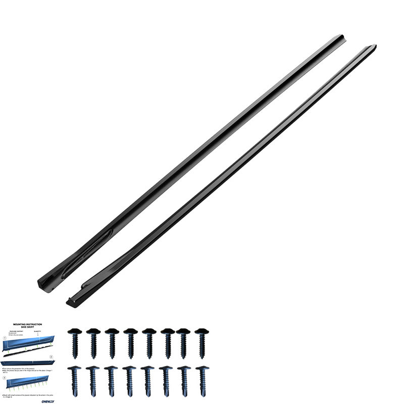 OneWay, Side Skirts, Glossy Black, Fits BMW i4 G26 M-Pack 2021-, 2-piece set