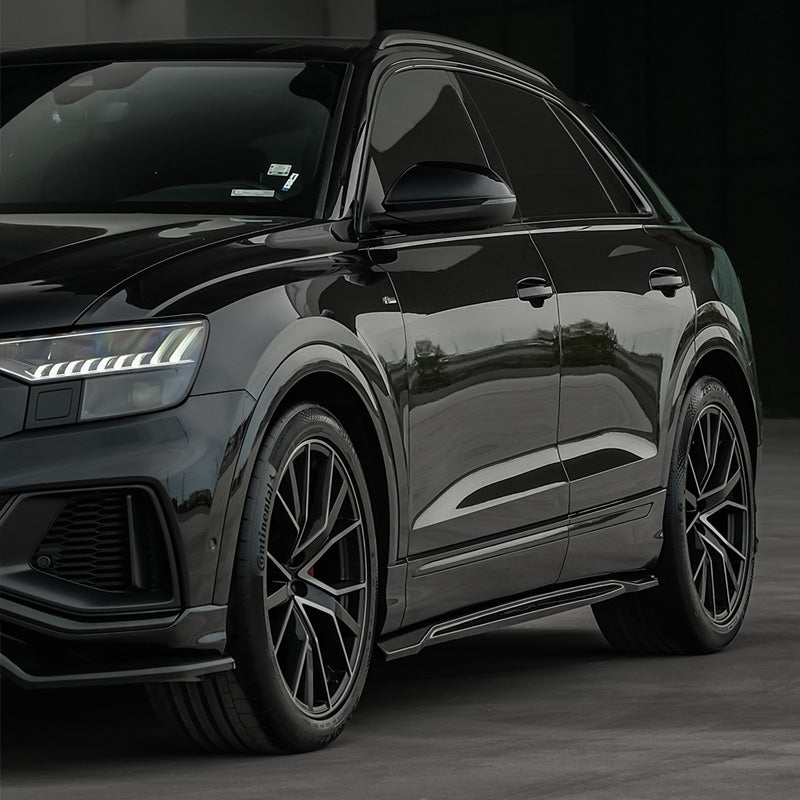 OneWay, Side Skirts, Gloss Black, Fits Audi Q8 S-Line & SQ8 MK1 (2018-2023)