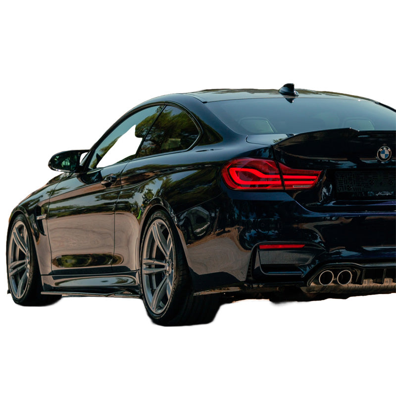 OneWay, Jupes latérales, Noir brillant, Convient à BMW M4 F82 (2014-2021), kit 2 pièces