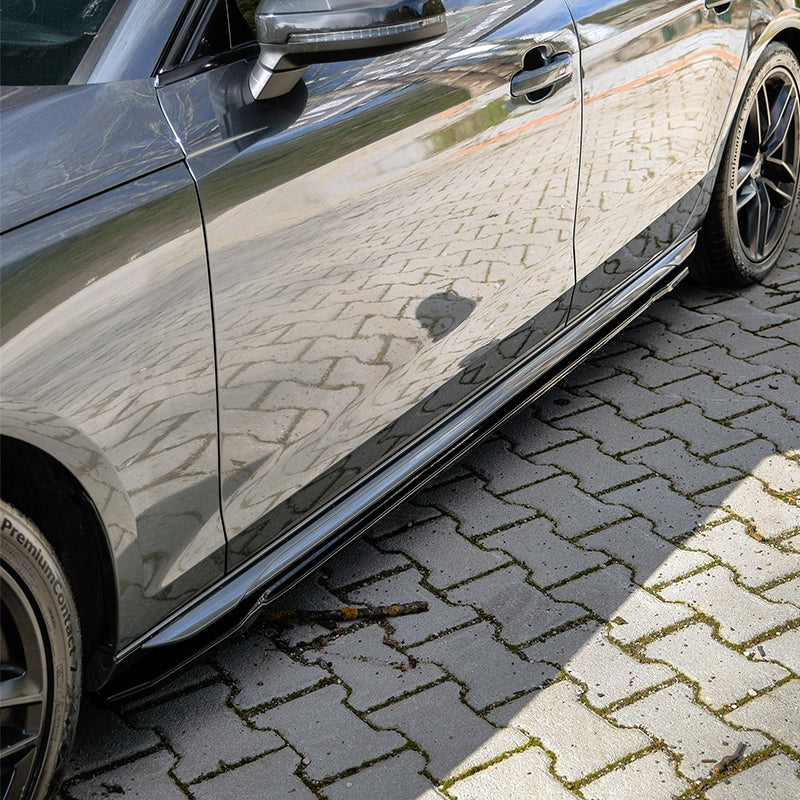 OneWay, sideskirts, glanzend zwart, geschikt voor Audi A4 (B9) Sedan/Avant S4/S-Line Facelift (2019-2024)