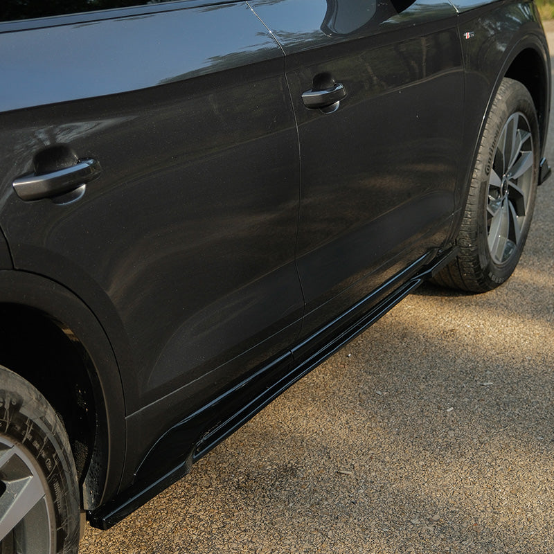 OneWay, sideskirts, glanzend zwart, past op Audi SQ5 / Q5 S-Line (FY) Facelift 2020-2024, 2-delige set