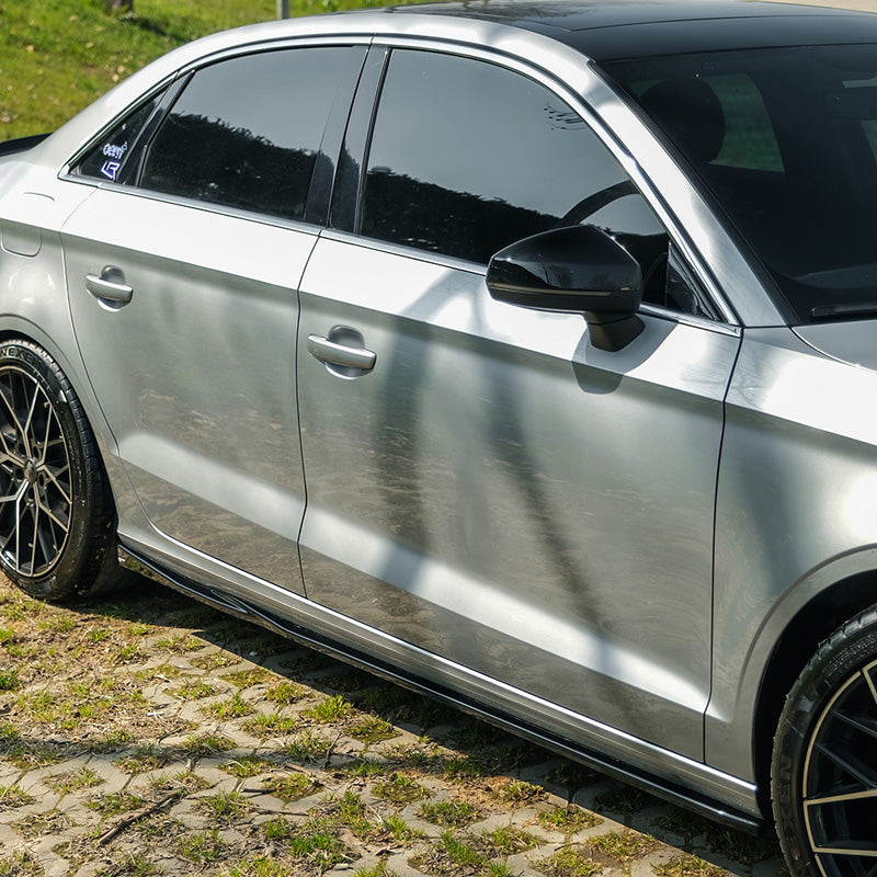 OneWay, Jupes latérales, Noir brillant, Convient à Audi A3 (8V) Sedan Facelift 2016-2020
