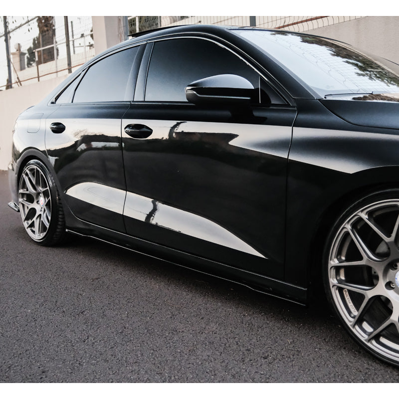 OneWay, Side Skirts, Glossy Black, Fits Audi A3 (8Y) Sedan/Sportback 2020-2024, 'Sporty Design'