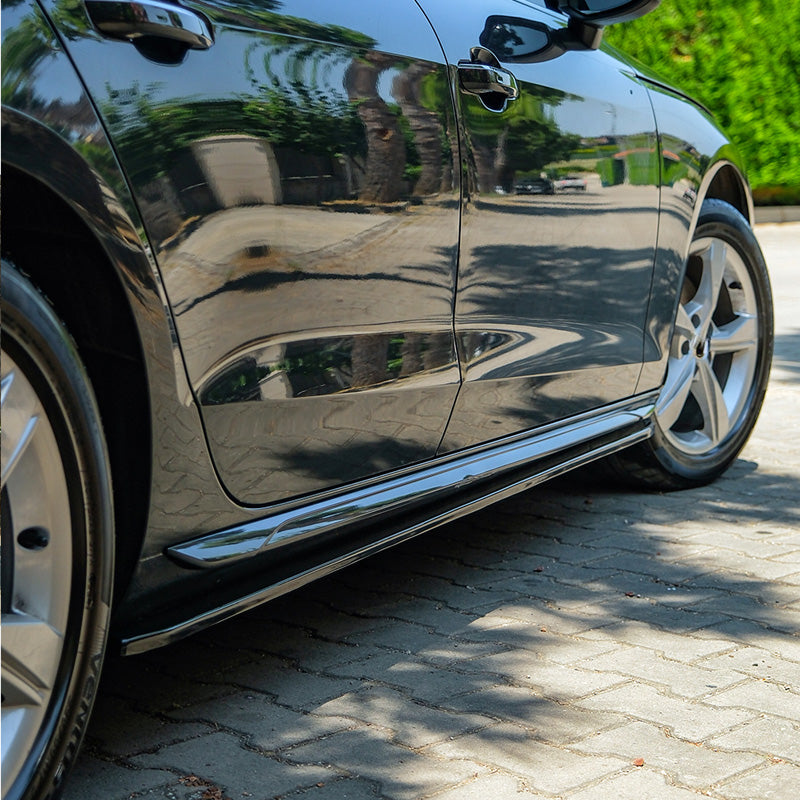 OneWay, Side skirts, glanzend zwart, 2 stuks, past op Audi A4 (B9) Sedan/Avant Facelift (2019-2024) excl. S4/S-Line