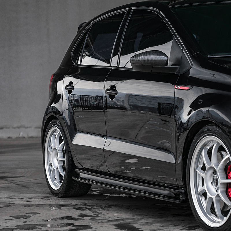 OneWay, Side skirts, Gloss Black, 2 pcs., fits Volkswagen Polo 6R GTi (2009-2014)