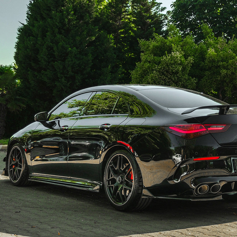 OneWay, Side skirts, gloss black, 2 pcs., fits Mercedes CLA (C118/X118) Coupe/Shooting Brake CLA35/CLA45 AMG (2019-2023)