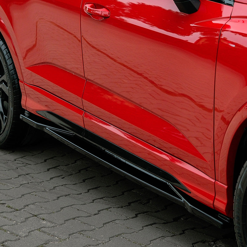 OneWay, Side skirts, Gloss Black, Fits Audi Q3 (F3B) S-Line & Q3 Sportback (F3N) S-Line (2019-2025)