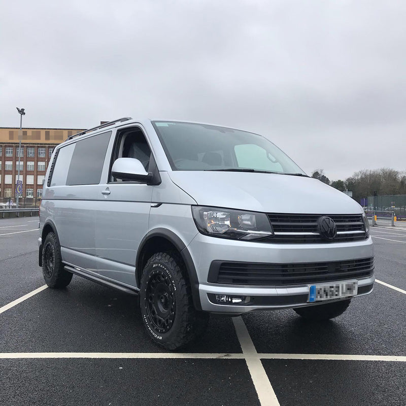 OneWay, Extensions d'ailes, noir mat, compatible avec Volkswagen Transporter T6 (2015-2019), empattement court – kit de 8 pièces