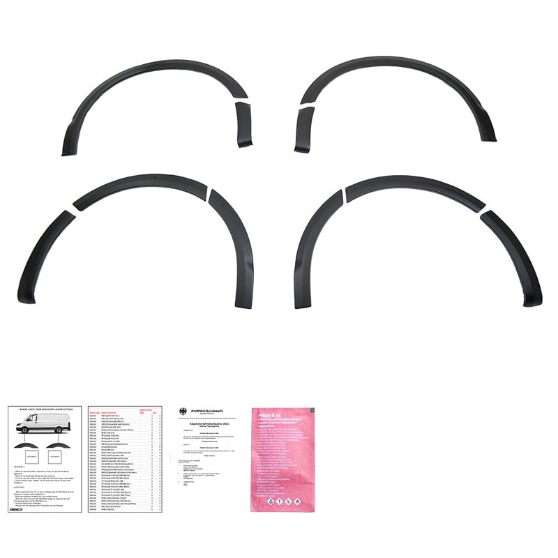 OneWay, Wheel Arch Extensions, Matte Black, Fits Volkswagen Transporter T5/T5.1 (2003-2015), 10-piece set