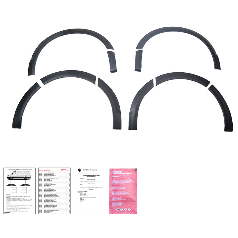 OneWay, Wheel arch trims, Matte Black, Fits Volkswagen Transporter T6.1 2020-2022, Long wheelbase, 10-piece set