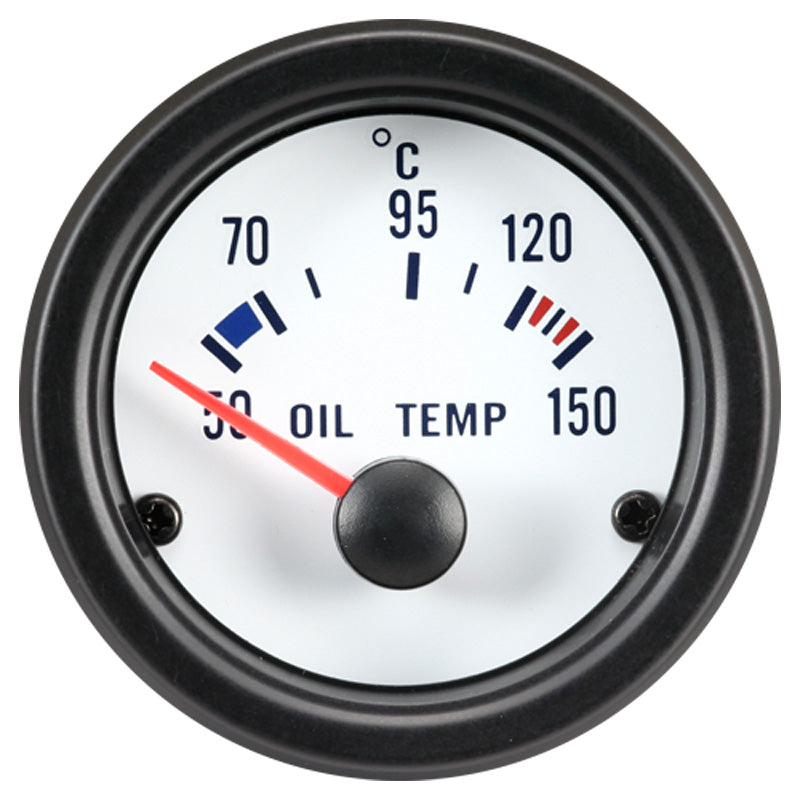 AutoStyle, Manomètre de température d'huile blanc classique - 52mm - 50-150C