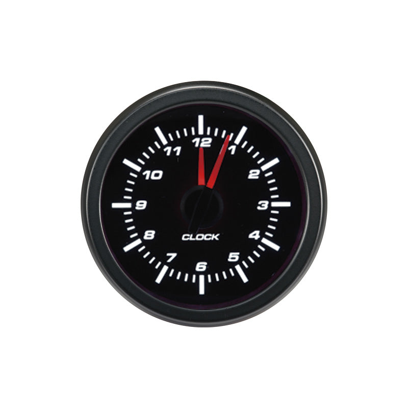 AutoStyle, 52mm Black Analog Clock with Halogen Lighting