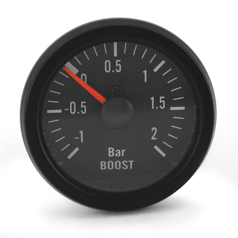 AutoStyle, Gauge, Black, 52mm Black Boost Pressure Gauge +2,0>1 bar
