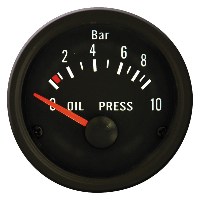 AutoStyle, Classic Black Performance Instrument - Oil Pressure 0-10 bar - 52mm