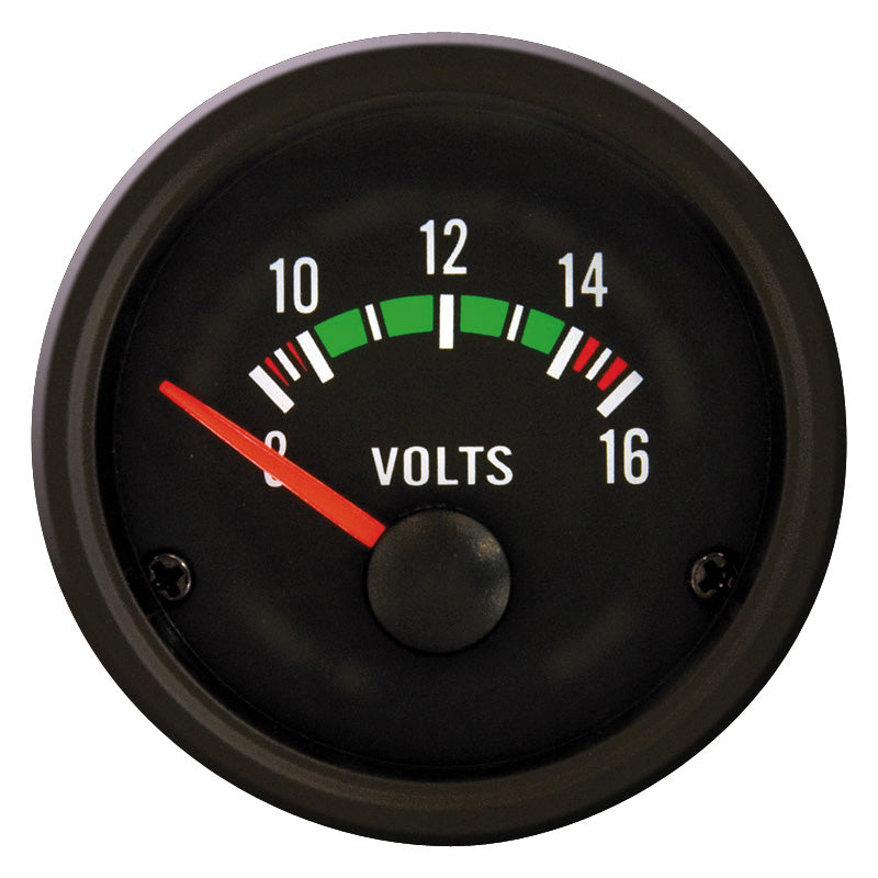 AutoStyle, 52mm Classic Black Performance Gauge - Volt 8-16 Volt