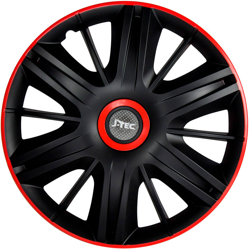 J-Tec, Wheel covers, 4 pcs, Maximus 14-inch black/red
