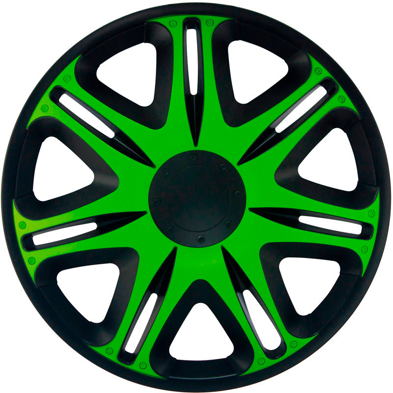 J-Tec, Wheel covers, 4 pcs, Nascar 13-inch black/green