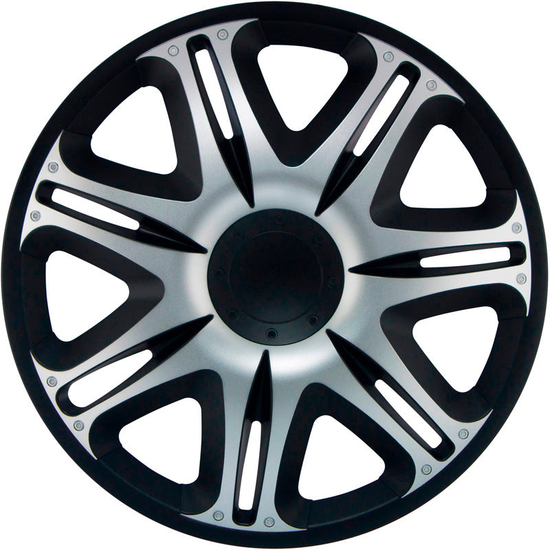 J-Tec, Wheel covers, 4 pcs, Nascar 15-inch silver/black