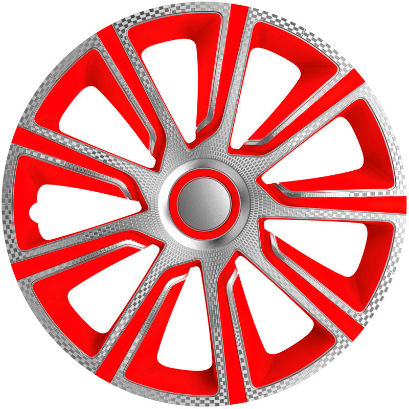 J-Tec, Wheel covers, 4 pcs, Veron 13-inch silver/red/carbon look