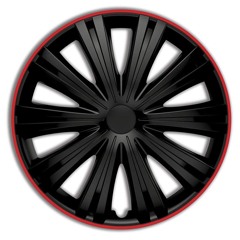 AutoStyle, Wheel covers, 4 pcs, Giga R 15-inch black/red