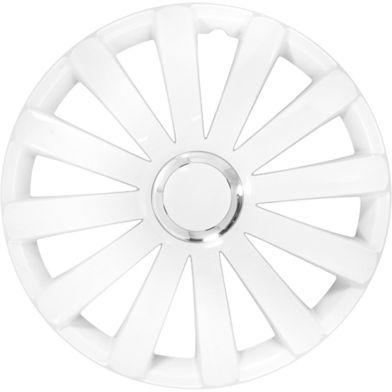 AutoStyle, Wheel trims, 4 pcs, Spyder 16-inch white + chrome ring