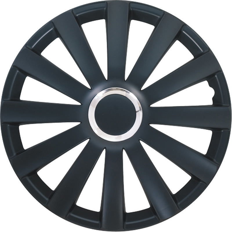 AutoStyle, Wheel Covers, 4 pcs, Spyder 17-inch black + chrome ring