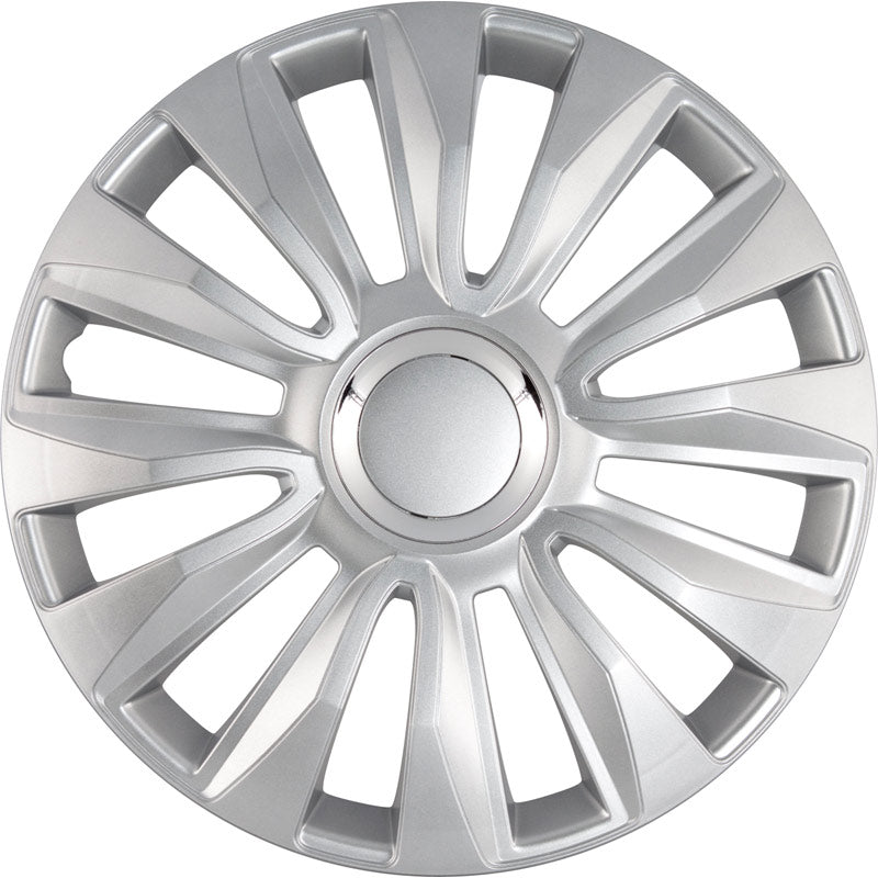 AutoStyle, Wieldoppen, 4 stuks, Avalone Pro 14-inch zilver + chromen ring