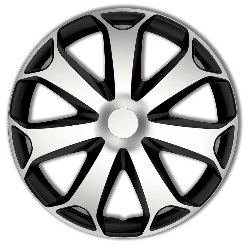 AutoStyle, wieldoppen, 4stuks, Mega 14-inch zilver/zwart