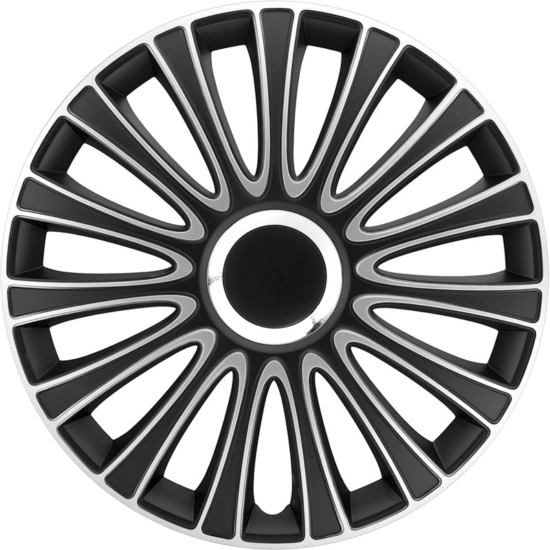 AutoStyle, Wieldoppen, 4 stuks, LeMans 13-inch zwart/zilver