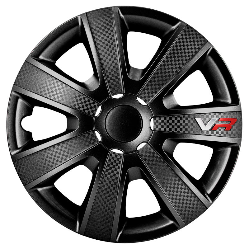 AutoStyle, Wheel covers, 4 pcs, VR 15-inch black/carbon-look/logo