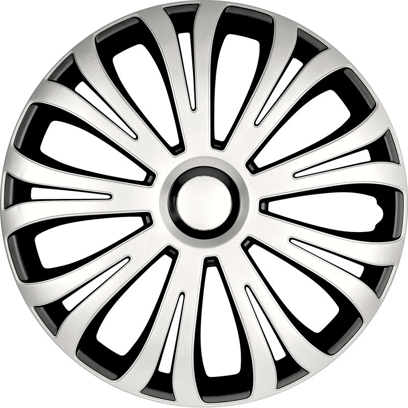 AutoStyle, wieldoppen, 4 stuks, Avera 14-inch zilver/zwart