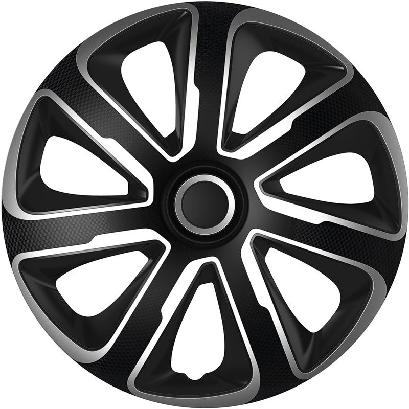 AutoStyle, Wheel covers, 4 pcs, Livorno15-inch silver/black carbon-look