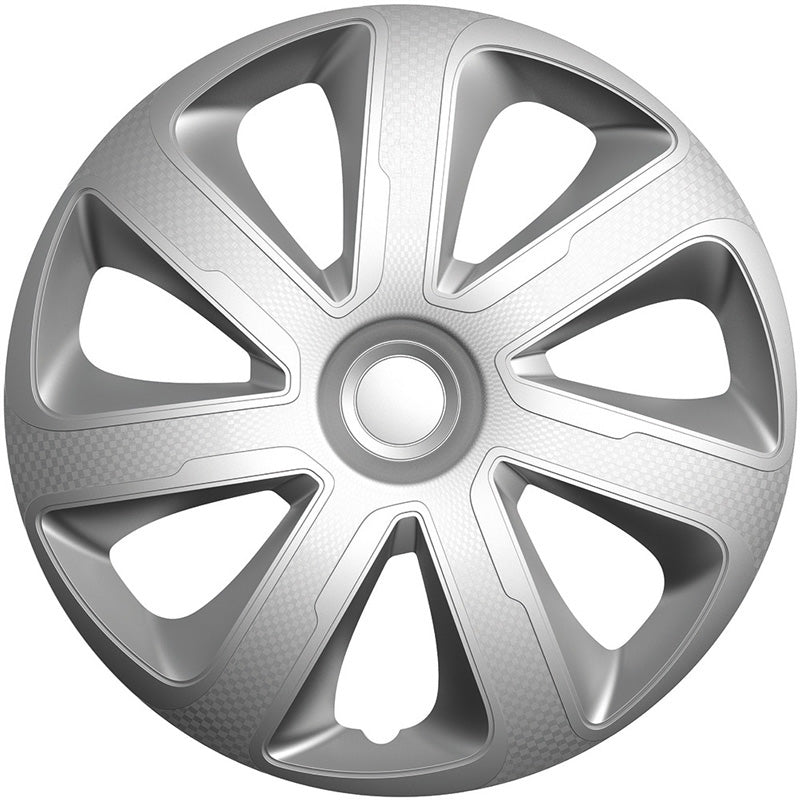AutoStyle, enjoliveurs, 4 pièces, Livorno 16-tommer argent aspect carbone