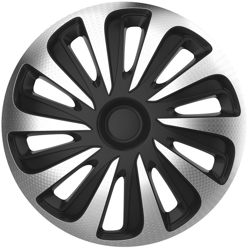 AutoStyle, Wheel covers, 4 pcs, Caliber 16-inch silver/black carbon look