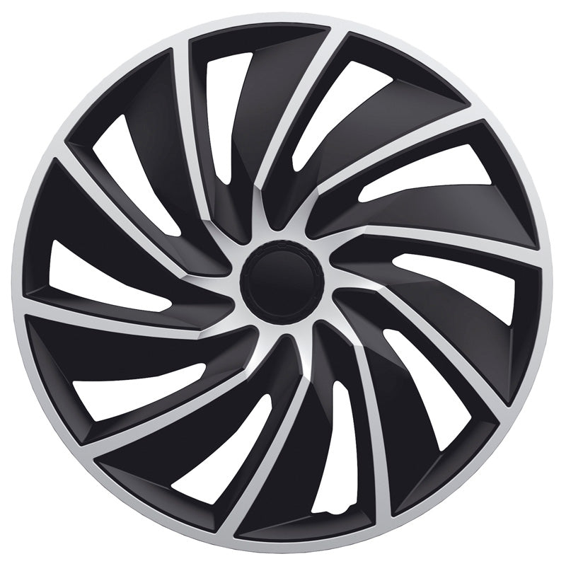AutoStyle, wieldoppen, 4 stuks, Turbo 14-inch zilver/zwart