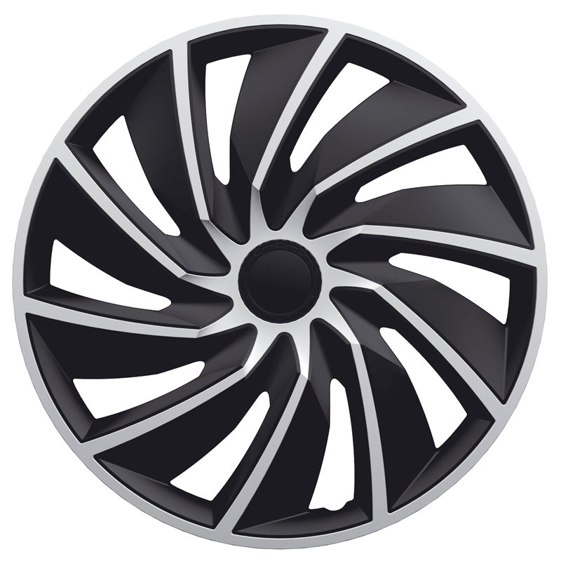 AutoStyle, wieldoppen, 4 stuks, Turbo 15-inch zilver/zwart