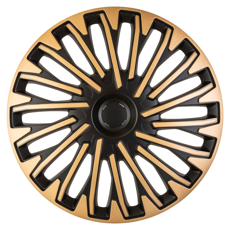AutoStyle, wieldoppen, 4 stuks, Soho 16-inch zwart/goud