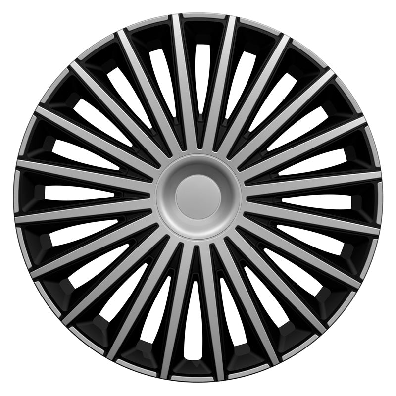 AutoStyle, wieldoppen, 4 stuks, Dakota 14-inch zilver/zwart