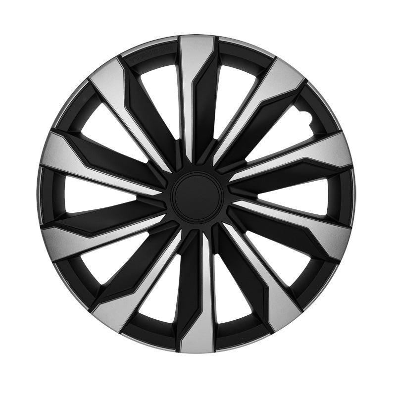 AutoStyle, wieldoppen, 4 stuks, Typhoon 14-inch silver/black