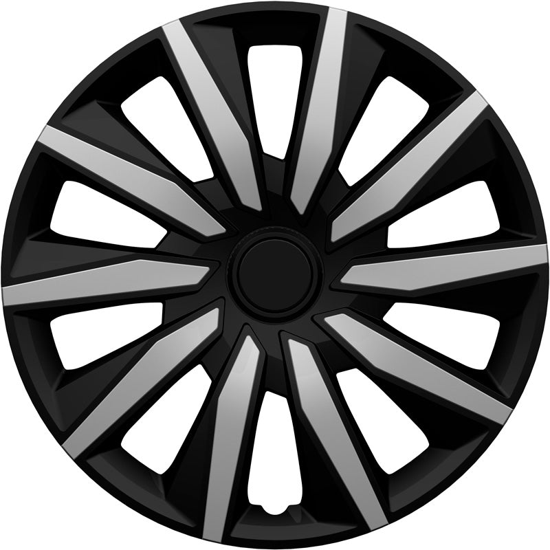 AutoStyle, Wheel cover set, 'Decente', 16-inch, silver/black