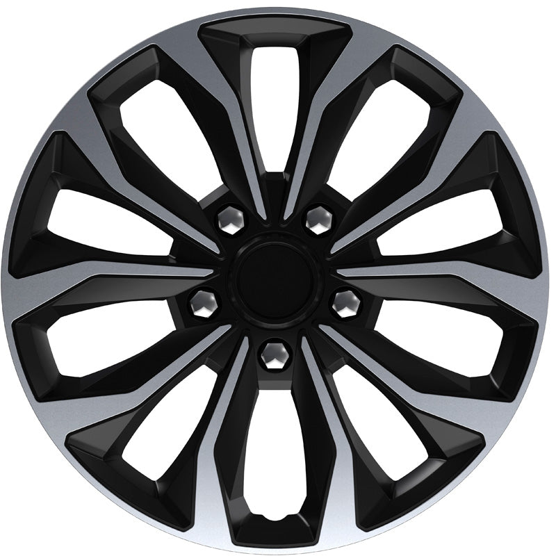 AutoStyle, Enjoliveurs de roues, 'Hornet Pro' 15 pouces, Argent/Noir, lot de 4