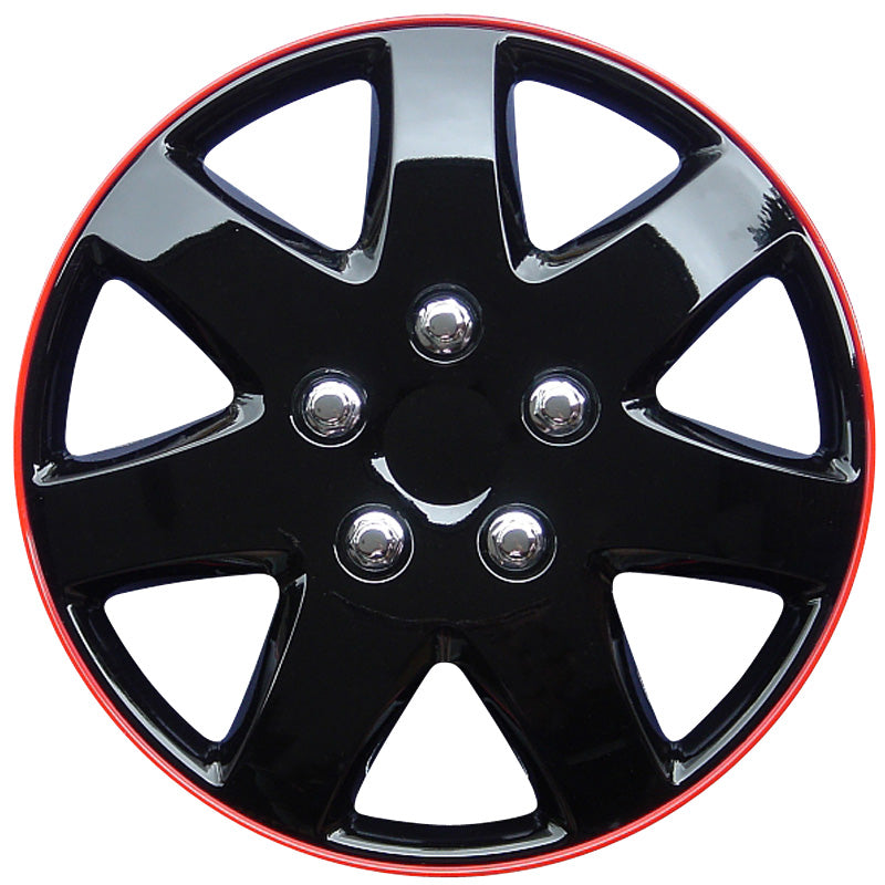 AutoStyle, Wheel covers, 4 pcs, Michigan 14-inch black/red rim