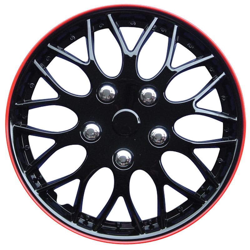 AutoStyle, Wheel covers, 4 pcs, Missouri 13-inch black/red rim