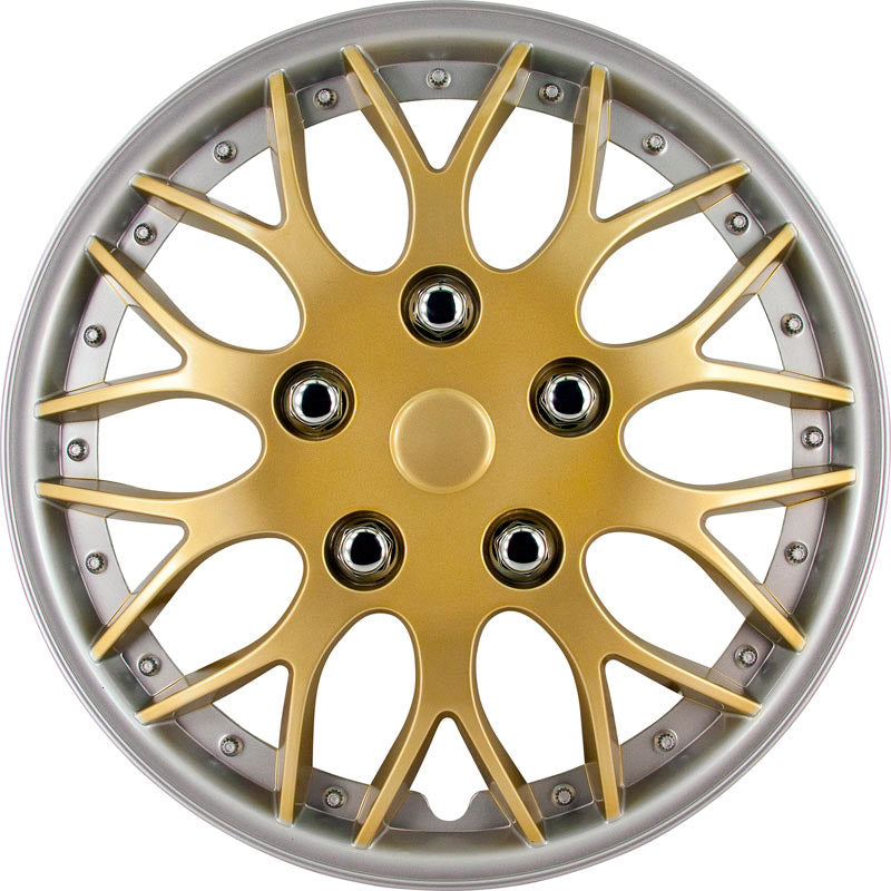 AutoStyle, Enjoliveurs, 4 pièces, Missouri 14 pouces jante or/argent
