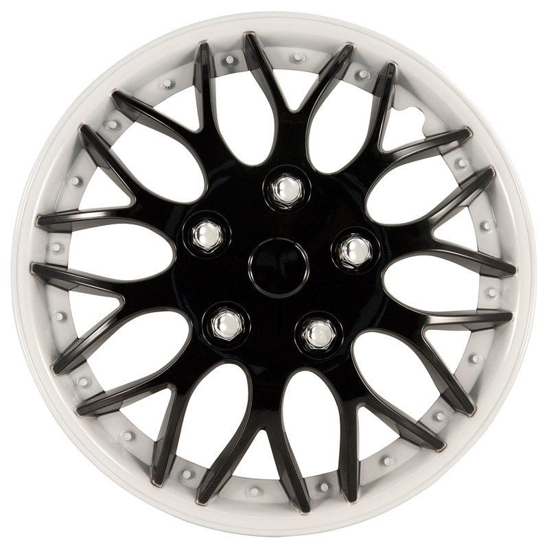 AutoStyle, Wheel Covers, 4 pcs, Missouri 16-inch black/white rim