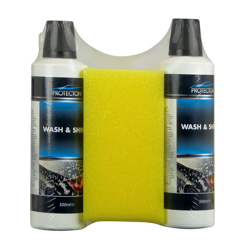 Protecton, Set de lavage et brillance - 2x 500 ml avec éponge