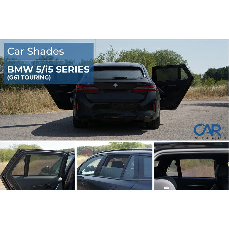 Car Shades, Solgardin til bagsidedøre, passer til BMW 5-Series G61 Touring 2024- inkl. i5 (4-styk)