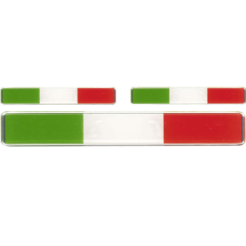 Quattroerre, 3D Sticker 'Italian Flag' - Set of 3 - 108x16mm & 51x8mm