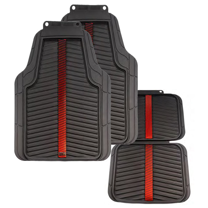 Red Bull Racing, universele rubberen matten set 'Heavy Duty' - 4-delig - Zwart/Rood
